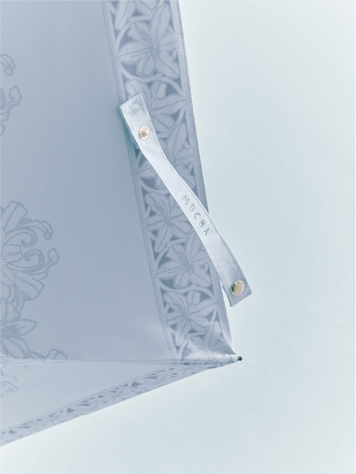 【MUCHA×PROTECT U】コラボレーション日傘 ブルーリリーの画像
