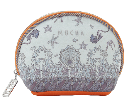 SATIN POUCH BLU