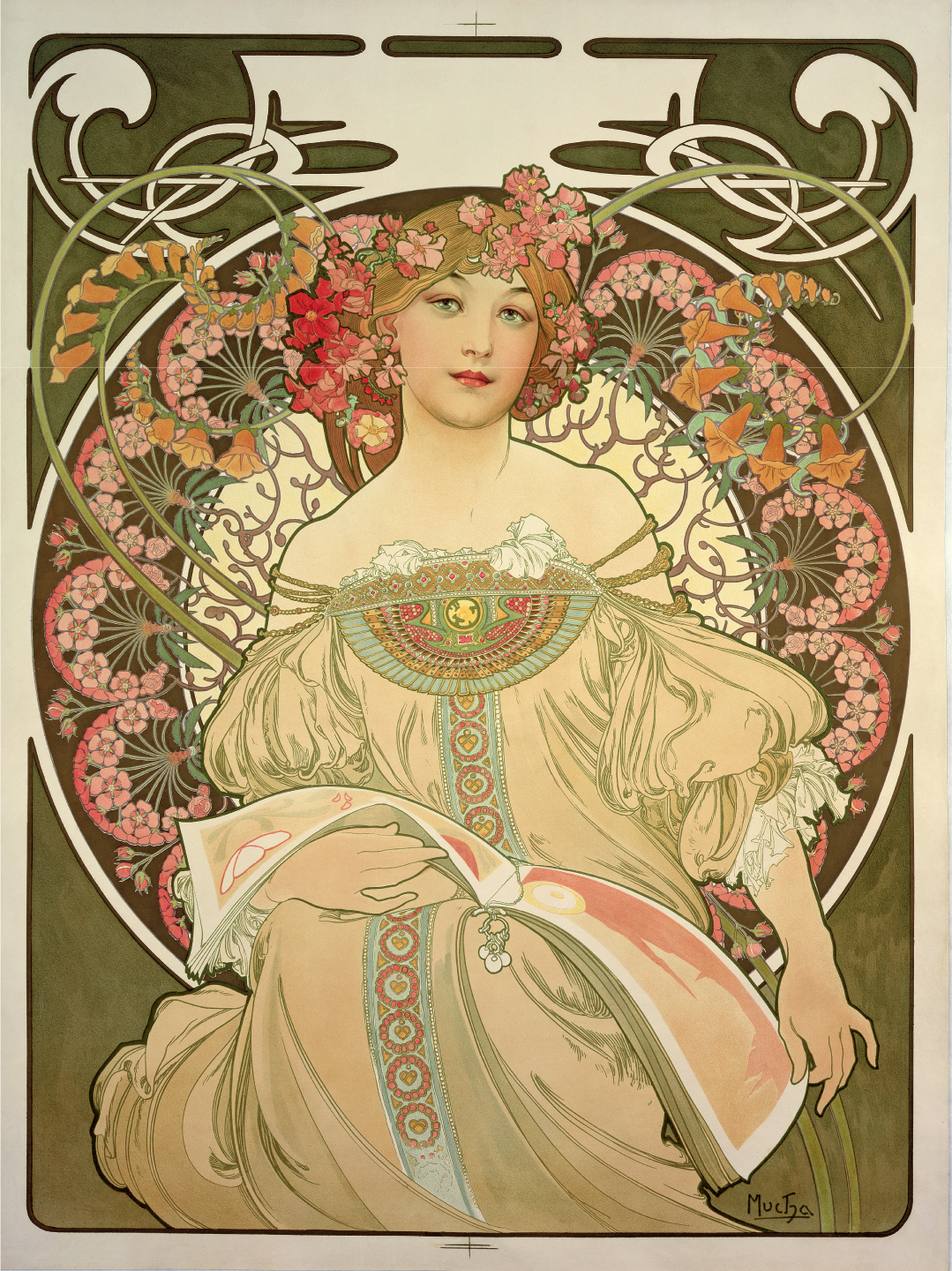 ミュシャの作品《夢想（1897年）》のポスター
