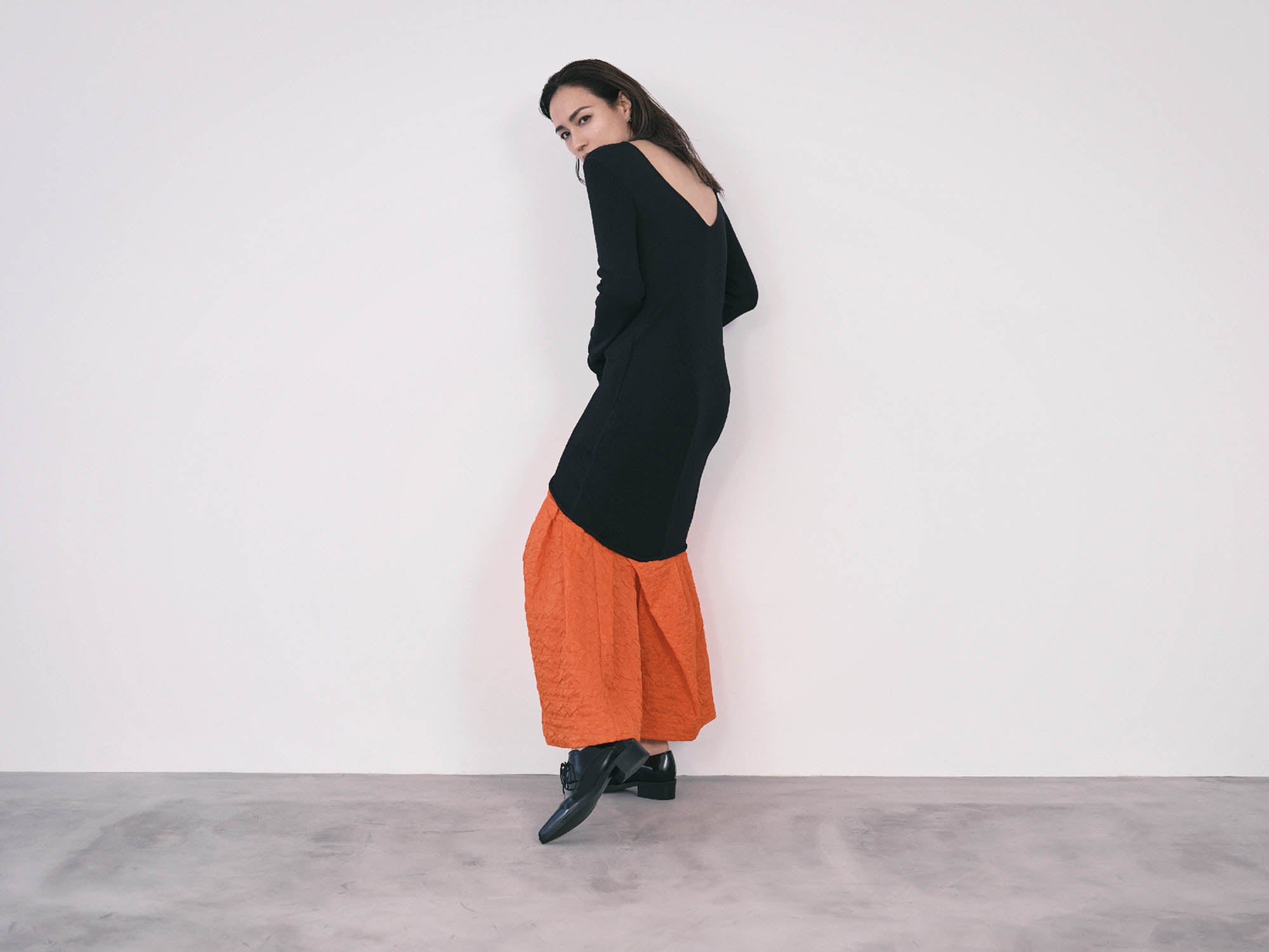 jacquard hem docking dress