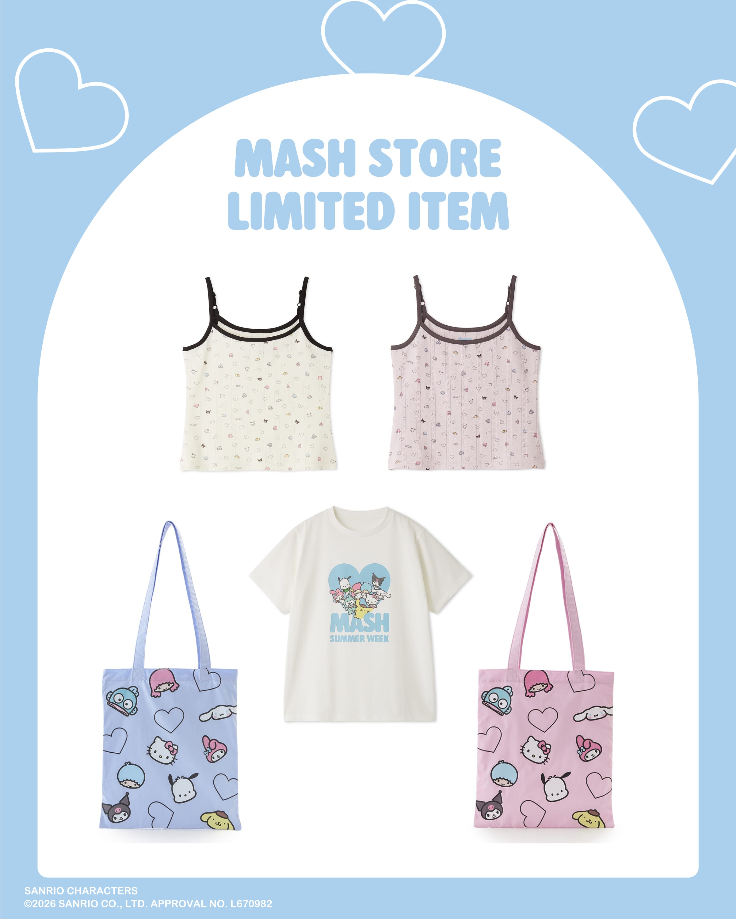 サンリオキャラクターズ×MASH STORE コラボレーションアイテム
